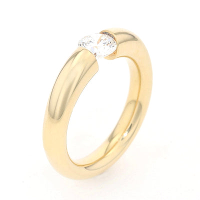 Niessing Spannring in 750er Gelbgold mit einem Brillanten ca. 1,0 ct, stehend